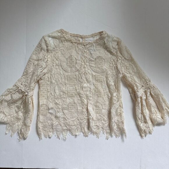 Neiman Marcus Style Keepers Beige 3/4 Sleeve Blouse Size Small NWT SK17TP0274001 - Picture 2 of 7